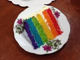 Secar umum kue rainbow cake terdiri dari 6 lapis bagian yang berwarna sangat cantik! Kek Pelangi Rainbow Cake Sweethello