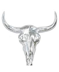 This bull head is hand made from durable resin then hand painted to the last detail by professional artists. Chrome Faux Buffalo Skull Wall Mount Fox House
