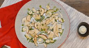1) aprite la melagrana e togliete i chicchi eliminando le pellicine bianche. Iper Carpaccio Di Funghi Porcini Caprino E Pesto Di Prezzemolo