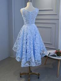 Light Blue High Low Homecoming Dresses 2018 Blue Party Dress With Bel Bemybridesmaid Blue Party Dress Dresses Homecoming Dresses