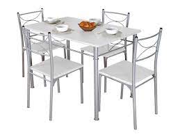 awesome ensemble table rectangulaire 4 chaises tuti coloris blanc gris conforama check more at http casadecoration com shop cuisine salle de bain ensemble