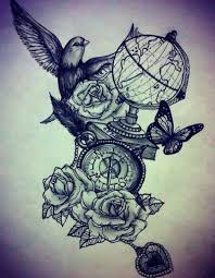 It points to the thing you want most in this world. Unique Compass Tattoo Design Sketch Foto Images