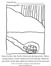 Bears hibernation coloring pages 189 best bears and hibernation theme images on pinterest coloring pages bears hibernation. Turtle End Hibernation Coloring Page Bw With Text Sara Beth Videtto