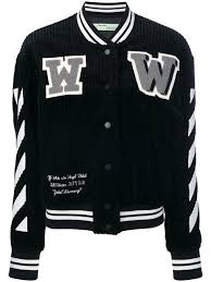 Black And White Varsity Jacket Black Corduroy Diagonal Varsity Jacket Off White Jacket Varsity Jacket Off White Varsity Jacket