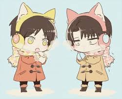 Levi And Eren Chibi So Cute Attackontitan Fanart Character Seni Anime Levi Ackerman Seni My first drawing of levi ^w^ it is a watercolor sketch so not that big artwork but i hope you like it >u<. levi and eren chibi so cute