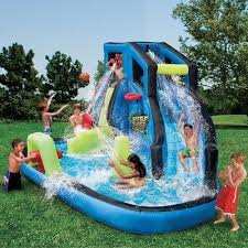 Inflatable Slide Pool Waterslide Water Park Outdoor Summer Wet Kids Swim Party Banzai Wasserrutsche Aufblasbare Poolspielzeuge Pool Spielzeug