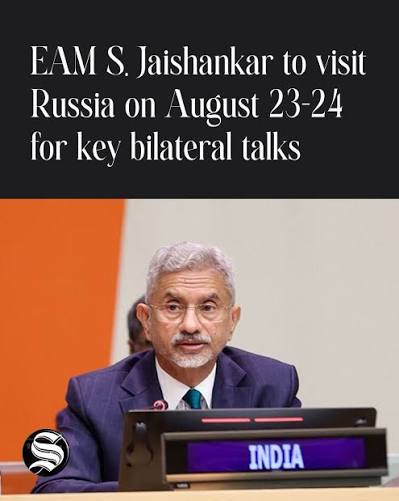 External Affairs Minister Dr S. Jaishankar will visit Russia on August  23-24 at the invitation of Russian First Deputy Prime Minister Denis  Manturov. He will co-chair the 27th India-Russia Inter-Governmental  Commission on