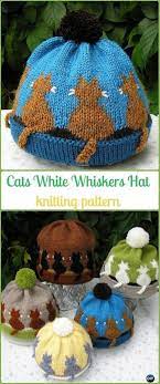 Baby Knitting Patterns Funny Knit Cat White Whiskers Hat Paid Pattern Fun Kitty Cat Hat Knitting Pattern Strickmuster Stricken Strickmuster Baby Strickmuster