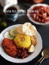 Nasi kuning tawau | resepi nasi kuning sabah bersama serunding kelapa. Rahel Blogspot Nasi Kuning Tawau