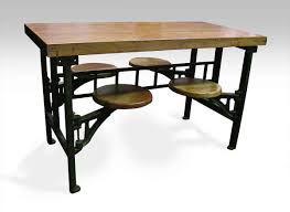 4 Swing Seat Industrial Factory Table 1930s Design Chairish Compact Table And Chairs Swing Table Leather Dining Room Chairs