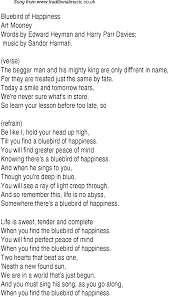 Bluebird Of Happiness Lyrics Music Charts Blue Bird Lyrics