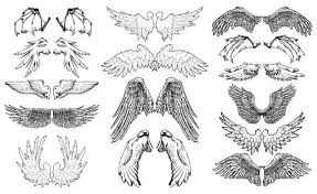Hand Drawn Wings Vector Pack How To Draw Hands Wings Sketch Maleficent Wings