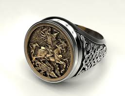Ring St George 3d Print Model Rings For Men Unique Mens Rings Bracelets For Men