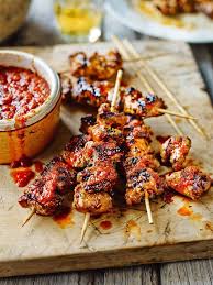 Pinchos Morunos Moorish Kebabs With Mojo Picon The Happy Foodie Recipe Tapas Recipes Easy Spanish Recipes Spanish Tapas Recipes