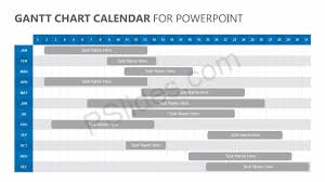 Gantt Chart Calendar For Powerpoint Pslides