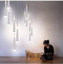 Modern pendant bars as ceiling lights for your living space. Art Gallery 1 4m Long Led Cone Pendant Lights For Extra Height Stairwell Library Studio Led Strip Stair Lighting Led Luminaire Pendant Lights Lighting Luminaireslight For Aliexpress