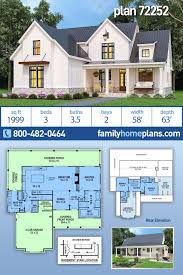 Southern Style House Plan 72252 With 3 Bed 4 Bath 2 Car Garage In 2020 Modern Farmhouse Plans Farmhouse Plans Family House Plans