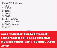 Selama ini telkomsel memang dikenal sebagai provider seluler menengah ke atas karena tarif telepon, sms dan kuota internet yang ditawarkan oleh. Cara Transfer Kuota Internet Telkomsel Bagi Paket Internet Melalui Paket Gift Terbaru April 2019 Cara Cek Sisa Paket