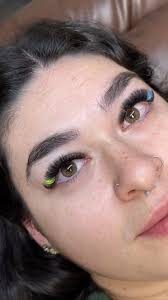 EDC ready with the blue & yellow neon lashes that glow in a black light  🤪💫🫶🏻, ., ., ., #edc #lashextensions #edclashes #venturalashes  #oxnardlashes #camarillolashes #lashesventura #edclasvegas