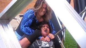 Female Barbwire Match Miniak Vs Eliza Raven Chw Backyard Wrestling Youtube