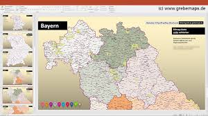 Ihr account ist nicht gelöscht und ihre karten sind nach wie vor verfügbar, bitte setzen sie sich jedoch mit uns in verbindungung zwecks klärung. Powerpoint Karte Bayern Regierungsbezirke Landkreise Gemeinden Als Bitmap Karte Grebemaps B2b Kartenshop