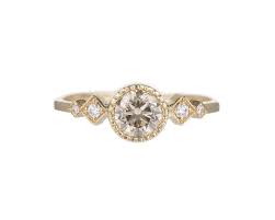 Champagne Diamond Solitaire Echo Ring Engagement Rings Affordable Unconventional Engagement Rings Unique Engagement Rings