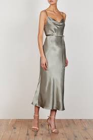 La Lune Bias Cowl Midi Dress Sage In 2020 Dresses Midi Dress Midi Bridesmaid Dress