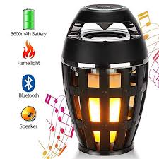Ksera Flame Lamp Speaker Music Flame Atmosphere Table Lamp Portable Bluetooth Stereo Bass Wireless Speaker Led Wireless Speakers Table Lamp Flickering Lights