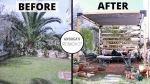The pergola is a way to enjoy the sun yet have some relief from the heat. Backyard Transformation Patio And Pergola Build Woodworking Youtube