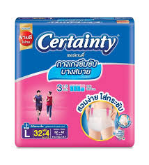 Certainty Adult Diaper Comfort Pants Size L 32+4PCS.