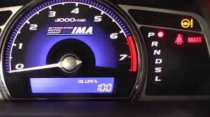 When it's time to change the oil in your civic, the maintenance light (orange wrench) will appear on your dash, as well as a b1 message, showing an oil life of 15% or less. How To Reset Oil Life On A Honda Civic Years 2006 2011 Youtube