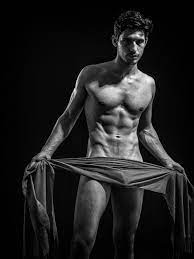 Male Nude With Scarf. A Naked Man Unwill, Photography by Stefano Mercurius  | Artmajeur