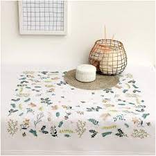 Christmas Branches Embroidery Tablecloth Kit Sewandso Cross Stitch Christmas Embroidery Christmas Table Cloth
