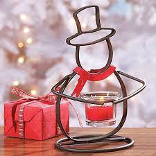 Yankee Candle Snowman Crackle Small Metal Tealight Holder Tea Lights Tea Light Holder Yankee Candle