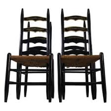 Antique black set of 4 metal chairs stackable dining room. Set Of 4 Black Dining Chairs 482 For Sale On 1stdibs
