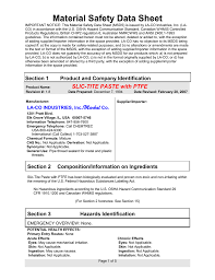 Duties of third party (suppliers/contractors) 1. Material Safety Data Sheet