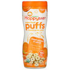 Happy Family Organics Superfood Puffs Organic Grain Snack Sweet Potato Carrot 2 1 Oz 60 G