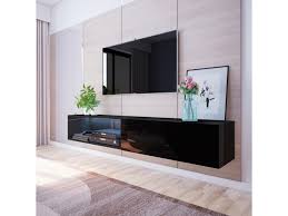 Quel que fors l'devanture où ils sont installés, ils procurent de pluriels avantages incontournables. Meuble Tv Larka 200 Cm Noir Avec Led Selsey France Vente De Meuble Tv Conforama