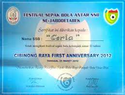 Maybe you would like to learn more about one of these? Sekolah Sepak Bola Ceria Piagam Penghargaan