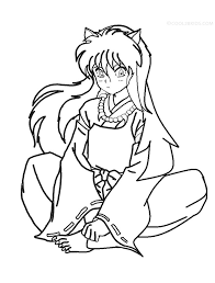 The coloring pages feature these two protagonists of the. Printable Inuyasha Coloring Pages Anime Coloring Pages