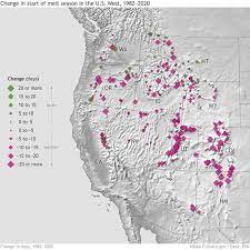 Western Us Snowpack Map Large Declines In Snowpack Across The U.s. West | Noaa Climate.gov