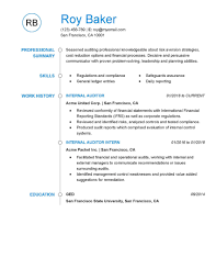 This format works particularly well for auditors with some professional experience. 2021 Best Internal Auditor Resume Example Myperfectresume