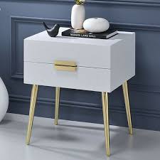 Check spelling or type a new query. Denvor Modern End Side Table Stand Nightstand Drawers High Gloss White Gold Legs 840412131226 Ebay
