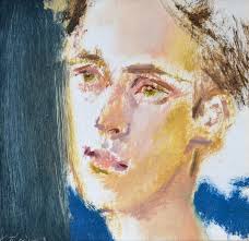 Original Oil Painting by Ukrainian Soviet Artist O. Tkachenko Impressionist  Framed Textured Horizontal Male Portrait Fine Art One of a Kind