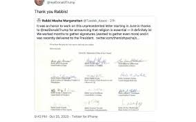 Trump apparently sent the letter after receiving fierce blowback for clearing the way for turkey's president donald trump warned president recep tayyip erdoğan of turkey against being a tough. Trump Tweets About A Letter Of Support From 13 Orthodox Leaders Jewish News