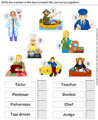 Identify The Job Kindergarten Worksheets English Lessons For Kids Learning English For Kids