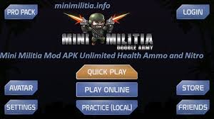Mini Militia Mod Apk Unlimited Health Ammo And Nitro Download Nitro Gaming Tips Health Bar