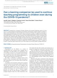 Ide desain futuristik ini menambah gaya modern pada ruangan dapur yang minimalis. Pdf Can A Learning Companion Be Used To Continue Teaching Programming To Children Even During The Covid 19 Pandemic
