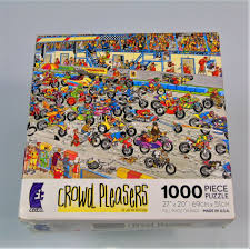 For decades, jan van haasteren has created highly detailed, colourful and, above all, humorous illustrations. Crowd Pleasers Puzzle Jan Van Haasteren Motorcycle Race 1000 Piece Ceaco Jumbo Ceaco Puzzle Puzzle Pieces Puzzle Night