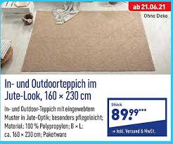 Finden sie teppich angebote von aldi süd und weiteren händlern. In Und Outdoorteppich Im Jute Look 160x230cm Ohne Deko Angebot Bei Aldi Nord